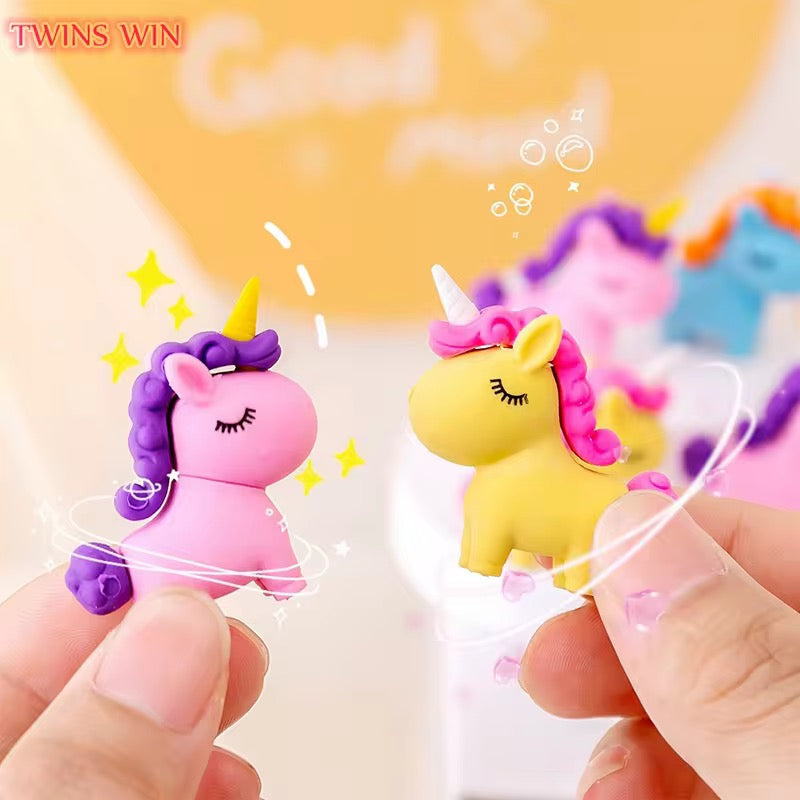 3D Pastel Unicorn Eraser for Kids – Single Piece (Assorted Colors)