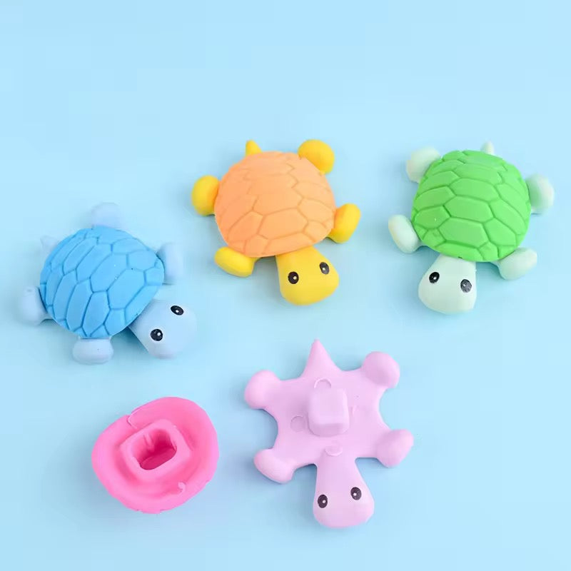 3D Cartoon Turtle Eraser for Kids – Single Piece (Assorted Colors)