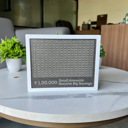 ₹1,00,000 Savings Challenge Box – Break to Open | MDF + Acrylic | 8 Inch