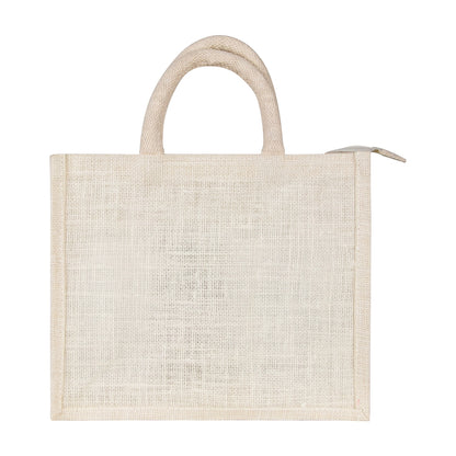 Mini Jute Window Hamper Bag with Lace – Ivory (8 x 6 x 4 Inch)