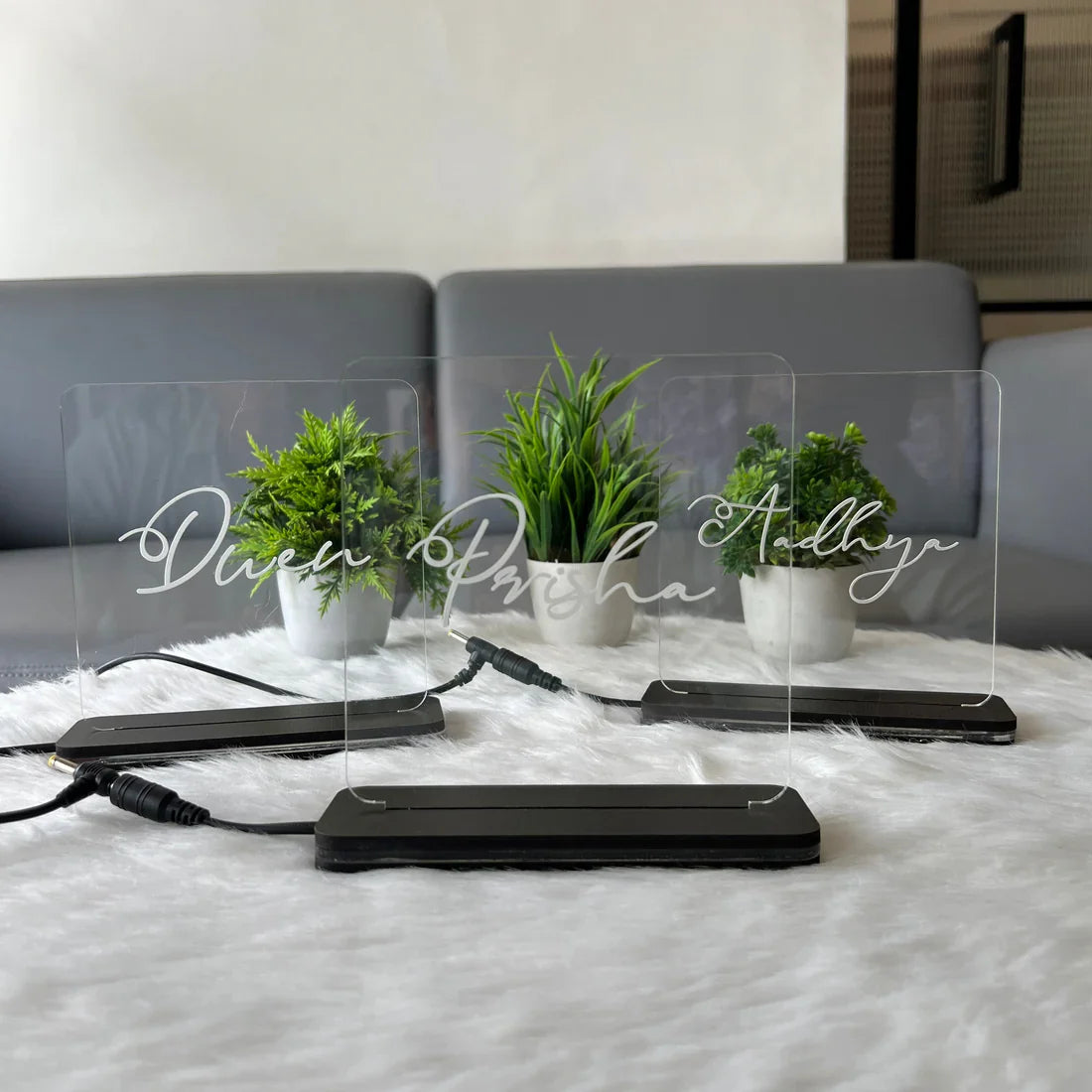 Personalised Acrylic Name Lamp with Adapter – LED Night Light by The Case Flick