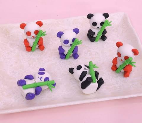 3D Panda Bamboo Eraser for Kids – Single Piece (Assorted Designs)