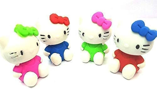 3D Cartoon Kitty Eraser for Kids – Single Piece (Assorted Colors)