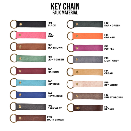 Personalized Keychain – Vegan Leather (Faux) | Multiple Colors