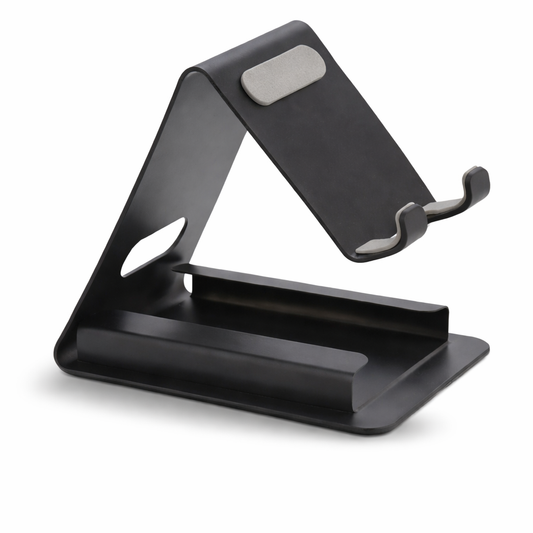 Metal Mobile Stand with Visiting Card Holder – Desk Organizer (Black)