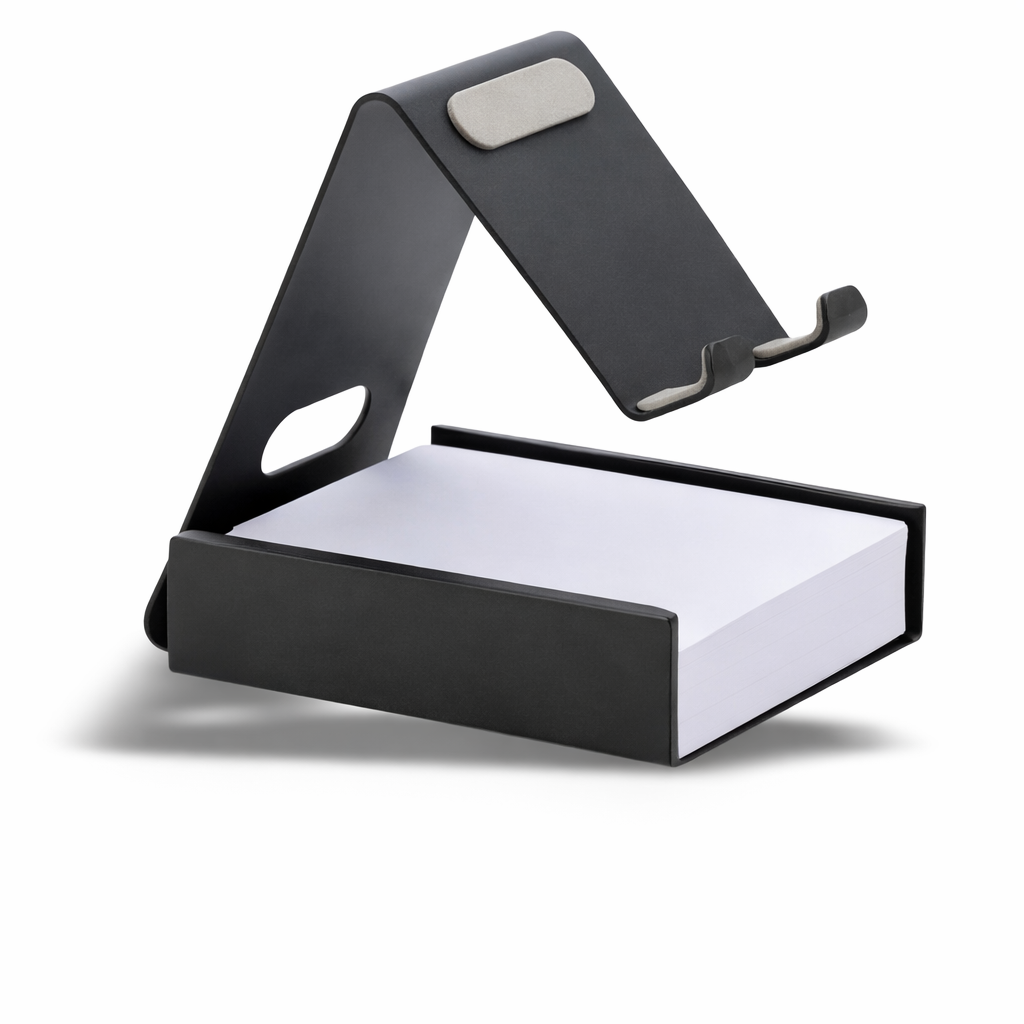Metal Mobile Stand with Writing Pad Holder – Desk Organizer (Black)