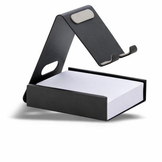 Metal Mobile Stand with Writing Pad Holder – Desk Organizer (Black)