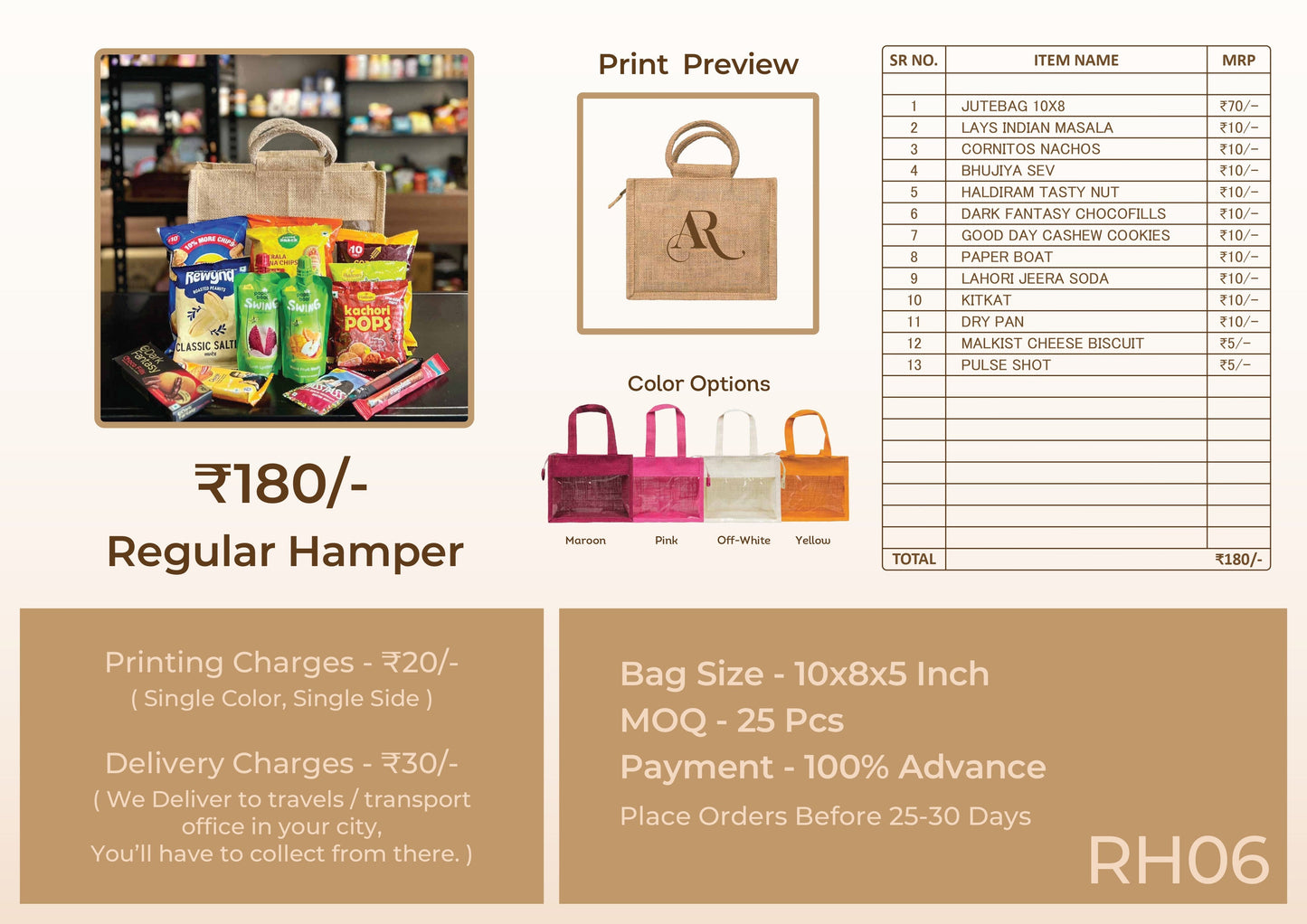 Regular Wedding Room Hamper – ₹180 (RH06)