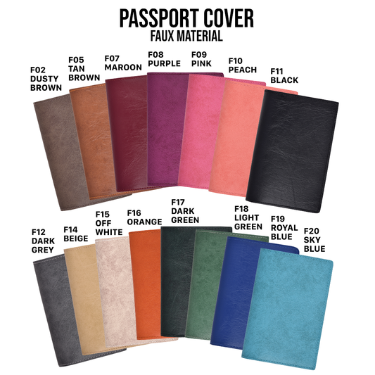 Personalized Passport Cover – Vegan Leather (Faux) | Multiple Colors