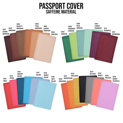 Personalized Passport Cover – Vegan Leather (Saffeine) | Multiple Colors