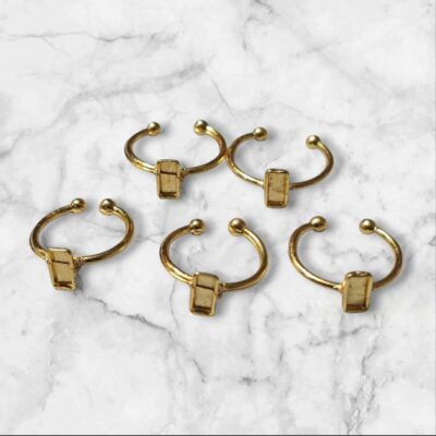 Rectangle Ring Base - Golden (Set of 5)