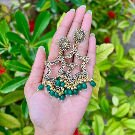 Teal Star Shine Jhumka