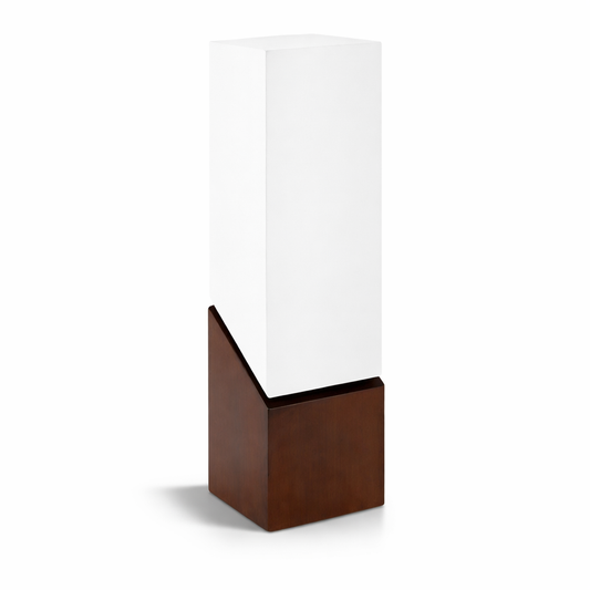 Modern Wooden Column Trophy with White Top – Premium Corporate Award (10 Inch)