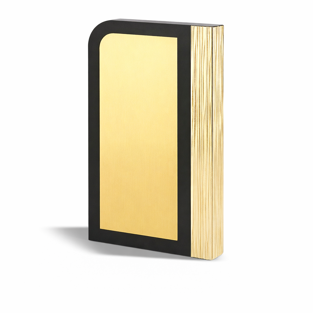 Premium Designer Wooden Trophy with Gold Plate – Luxury Corporate Award Plaque (10x6 Inch)