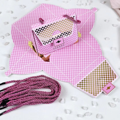 Purse shape Gift Boxes with handle Gift Paper Boxes (Pink)