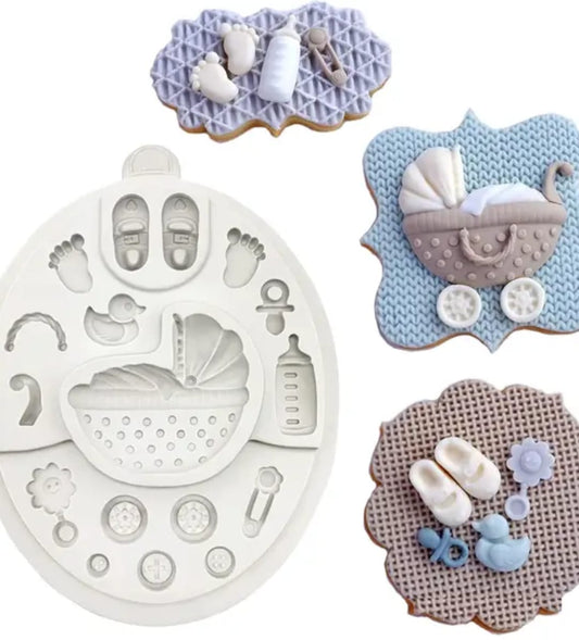 17 Cavity Baby Mould 14x11.5cm Pink Mould