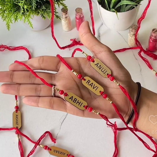 Personalised Name Rakhi with Roli Chawal –  by The Case Flick