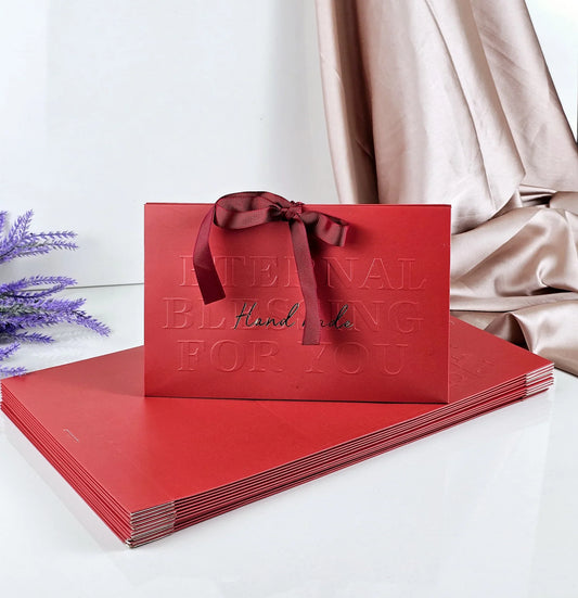 Folding Paper Box With Ribbon (Red)