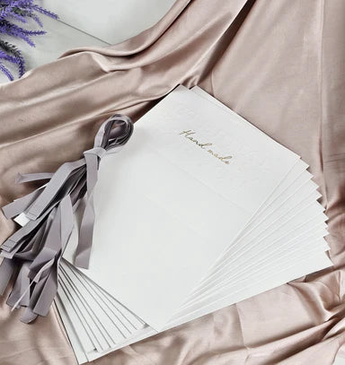 Folding Paper Box With Ribbon (White)