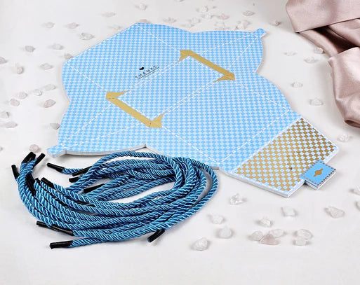 Purse shape Gift Boxes with handle Gift Paper Boxes (Blue)
