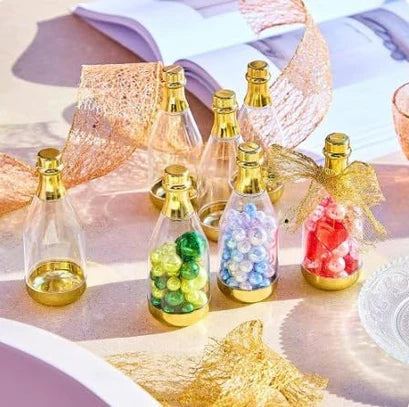 Golden Acrylic Box Champagne Design Plastic Storage Bottles (11.5 cm)