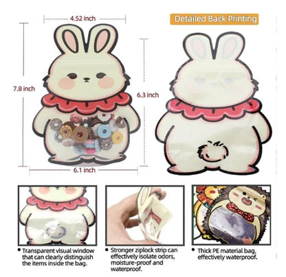 Rabbit Animal Design Ziplock Pouches For Gifting