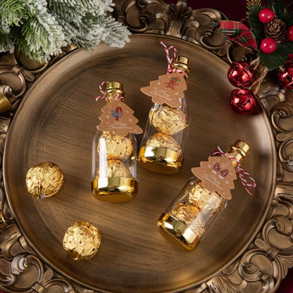 Golden Acrylic Box Champagne Design Plastic Storage Bottles (11.5 cm)