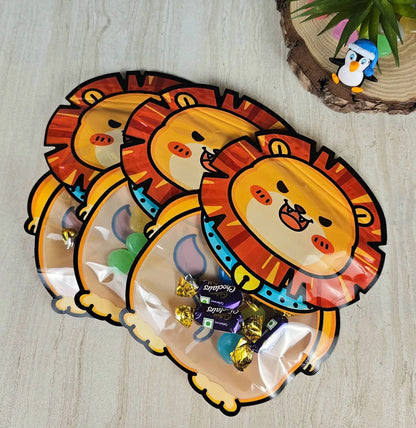 Lion Animal Design Ziplock Pouches For Gifting
