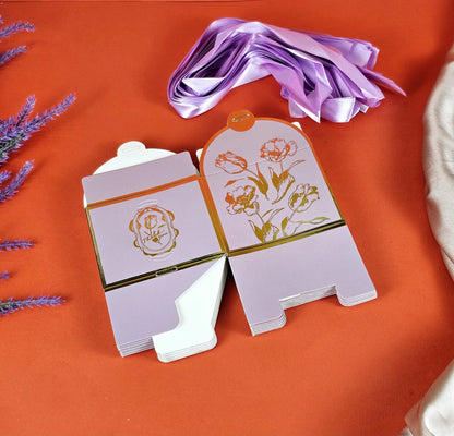 Small Size Square Shape Decorative Folding Storage Box (Purple)