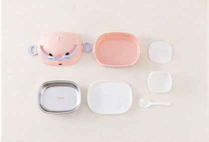Dumb N Duck “Lovely Bear” Kids Lunch Box with Stainless Steel Inner & Snack Box | Cute School Tiffin
