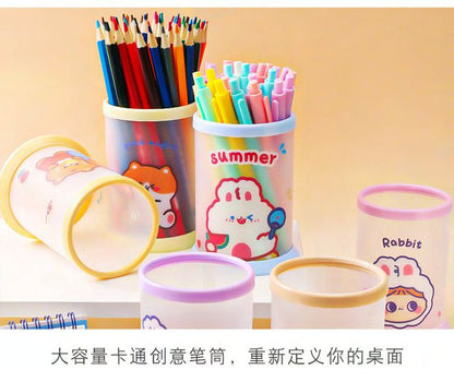 Cute Cartoon Desk Pen Stand for Kids – Kawaii Study Table Organizer (Single Piece)