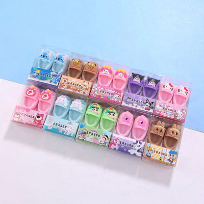 Cute Slipper Shoe Eraser for Kids – 3D Cartoon Mini Shoe Eraser (Single Set)