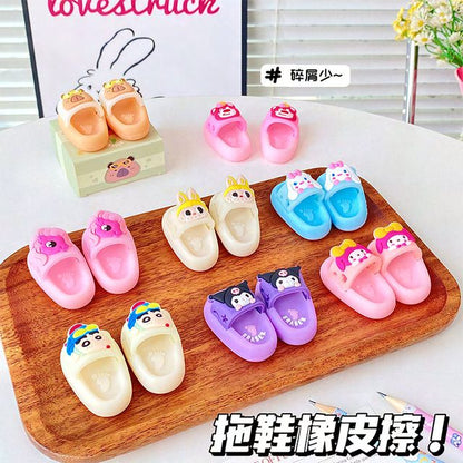 Cute Slipper Shoe Eraser for Kids – 3D Cartoon Mini Shoe Eraser (Single Set)