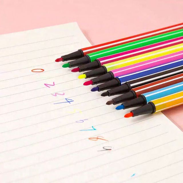 Cute Carrot 12-Color Sketch Pen Set – Kids Coloring Marker Set with Storage Case