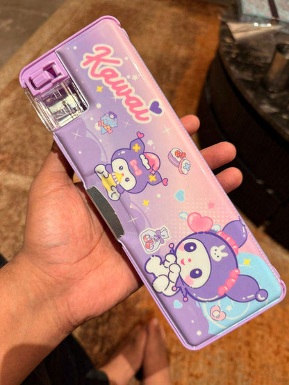 Cute Unicorn & Kawaii Cartoon Pencil Box with Sharpener – Hard Case School Stationery Box for Kids