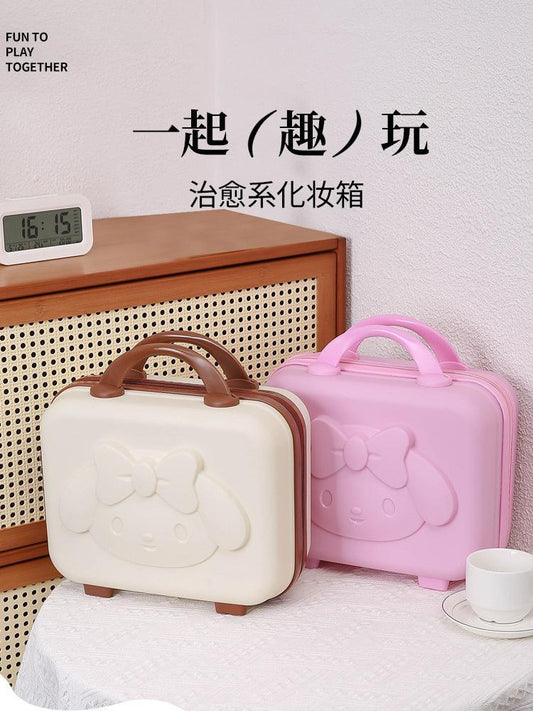 Premium Bow Mini Travel Vanity Case for Kids – Hard Shell Cute Makeup & Storage Organizer