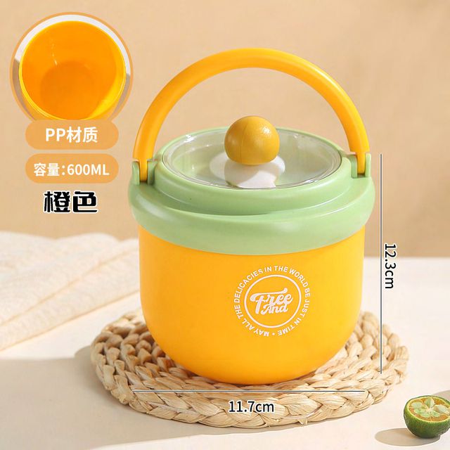 Dumb N Duck 600ml Insulated Kids Lunch Bowl with Handle | Cute School Tiffin Box