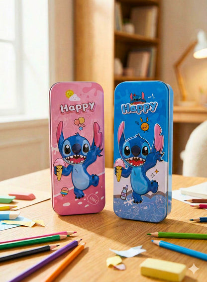 Cute Cartoon Metal Pencil Box for Kids – Large Capacity School Case