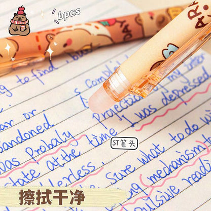 Cute Bear Bakery Erasable Gel Pen – 0.5mm Click Retractable Pen for Kids (Single Piece)