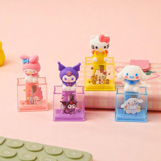 Cute Cartoon Pencil Sharpener with Storage Box – Double Blade Kids Sharpener (Single Piece)