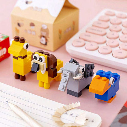 DIY Animal Block Pencil Sharpener – Build & Play Stationery for Kids (Single Piece)