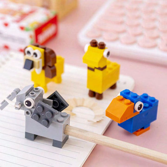 DIY Animal Block Pencil Sharpener – Build & Play Stationery for Kids (Single Piece)