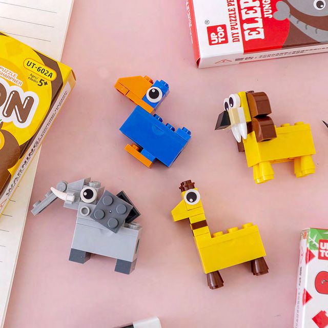 DIY Animal Block Pencil Sharpener – Build & Play Stationery for Kids (Single Piece)