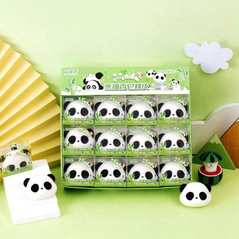 Cute Panda Jumbo Eraser for Kids – Soft Cartoon School Eraser (Single Piece)