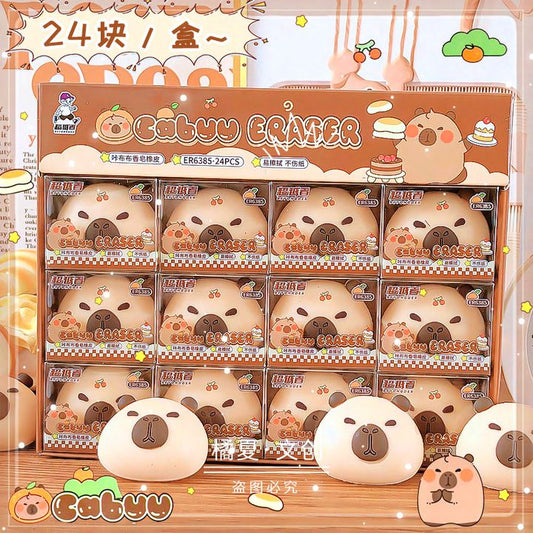 Cute Capybara Jumbo Eraser for Kids – Soft Cartoon School Eraser (Single Piece)