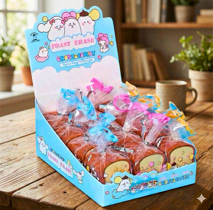 Toast Bread Eraser Pack of 4 for Kids – Cute Jumbo Slice Set