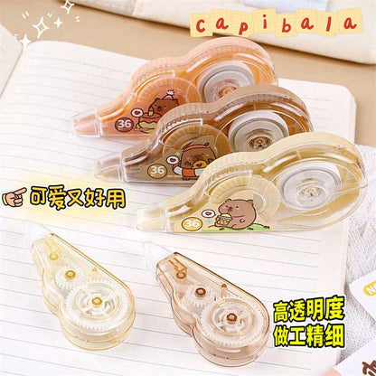 Cute Capybara Correction Tape – Smooth Roller White Out for School & Office (Single Piece)