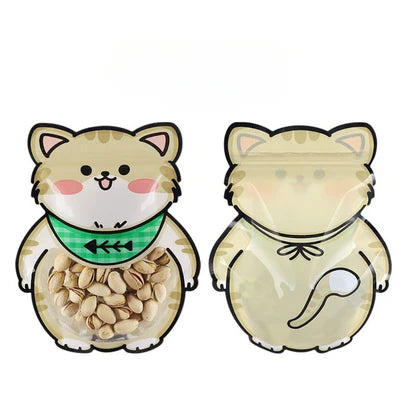 Cat Animal Design Ziplock Pouches For Gifting