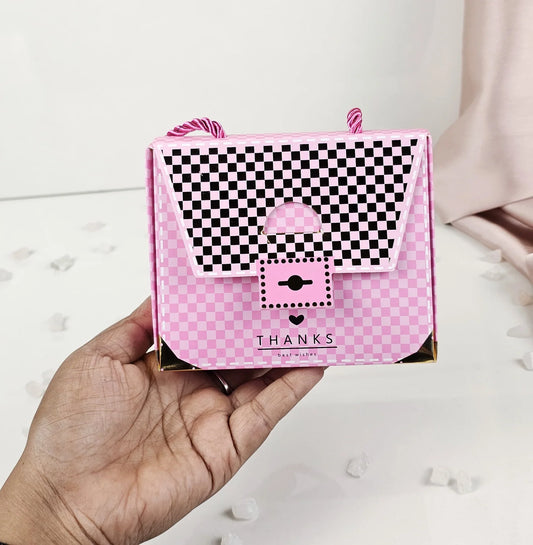 Purse shape Gift Boxes with handle Gift Paper Boxes (Pink)