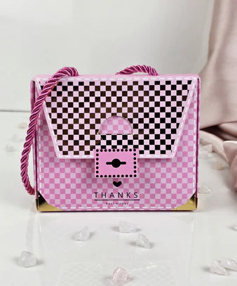 Purse shape Gift Boxes with handle Gift Paper Boxes (Pink)